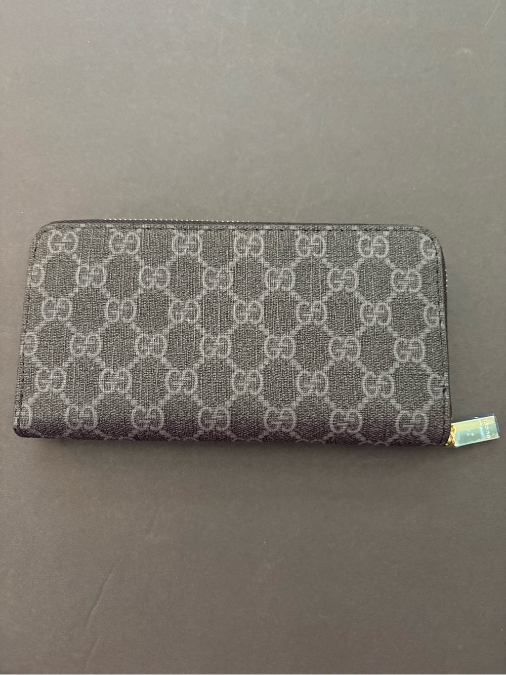 Women’s Fashion Black Long Wallet Multi Print Gold Hardware